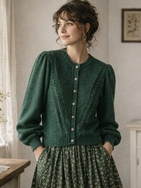 authentic 1980s European knit cardigan by Krininger Trachten-Strickmode-european